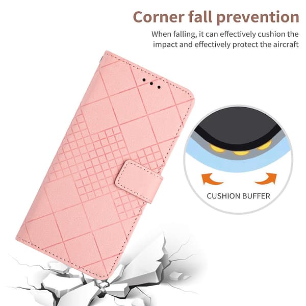 För Motorola Moto E13 4g Case Litchi Texture Läderställ Cover Pink