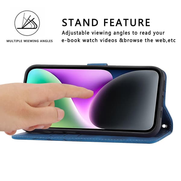 Case med präglat linje för iPhone 15 Blue