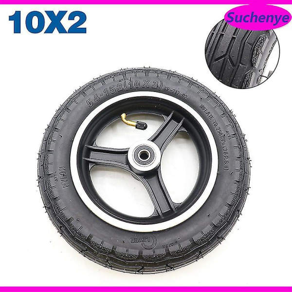 10 tum 10x2 (54-152) pneumatiskt hjuldäck 10x2 inre och yttre däck med legeringsnav för tillbehör till elskoter Inner and Outer