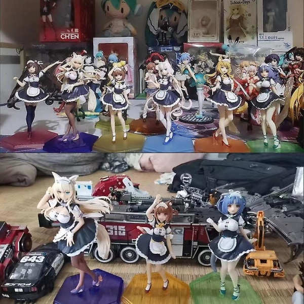 20 cm Nekopara Anime Figur Choklad Vanilj Azuki Kokos Lönn Kanel Pop Up Parade Pvc Action Figur Sexig tjej Figurine Leksaker C 19cm in box