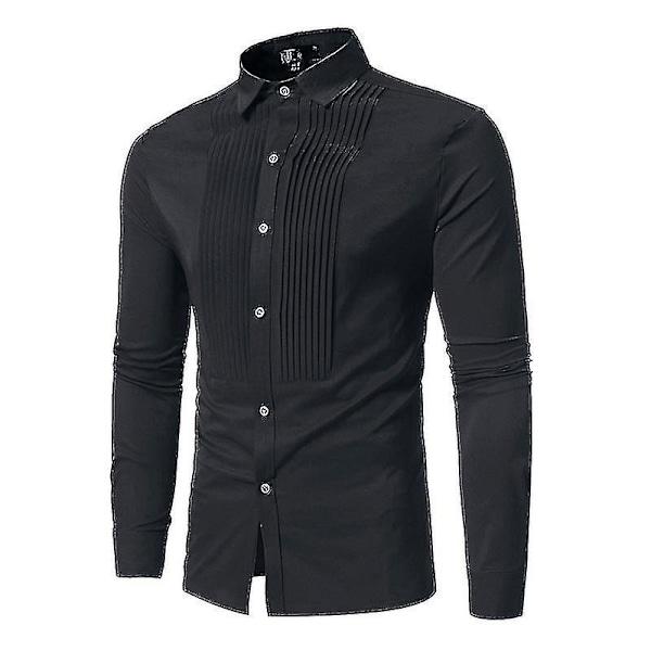 Enfärgad långärmad tröja för män Red 2XL