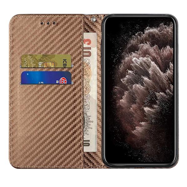 Carbon Fiber Texture phone case för iPhone 15 Brown