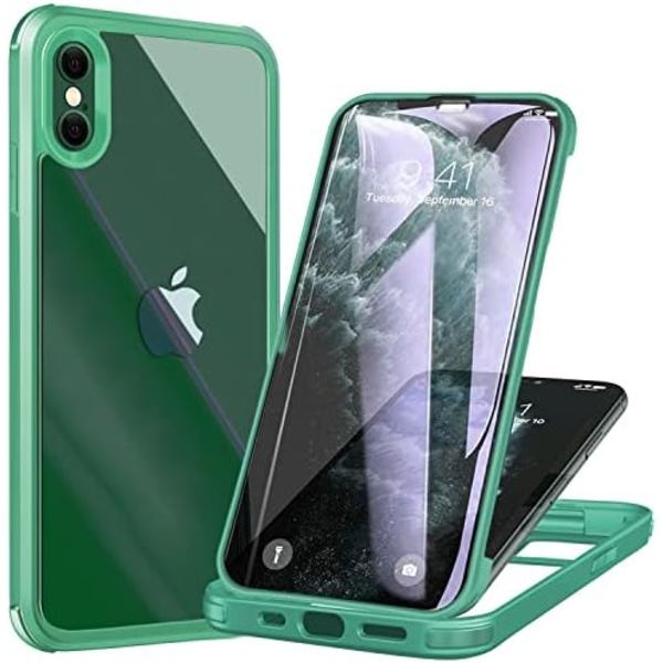 UBUNU iPhone Xs Max- case med skärmskydd [Inbyggt 9H hårt härdat glas], för Magsafe 360 ​​helkroppsskydd, genomskinligt skyddande iPh Mint Green