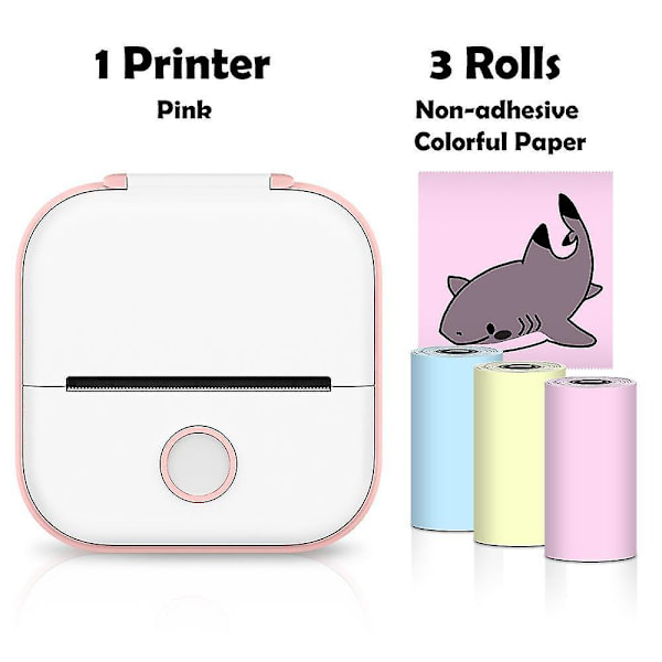 Phomemo T02 miniskrivare Bärbar skrivare Thermal Trådlös bläckfri fickskrivare Självhäftande etikettskrivare Pink D none