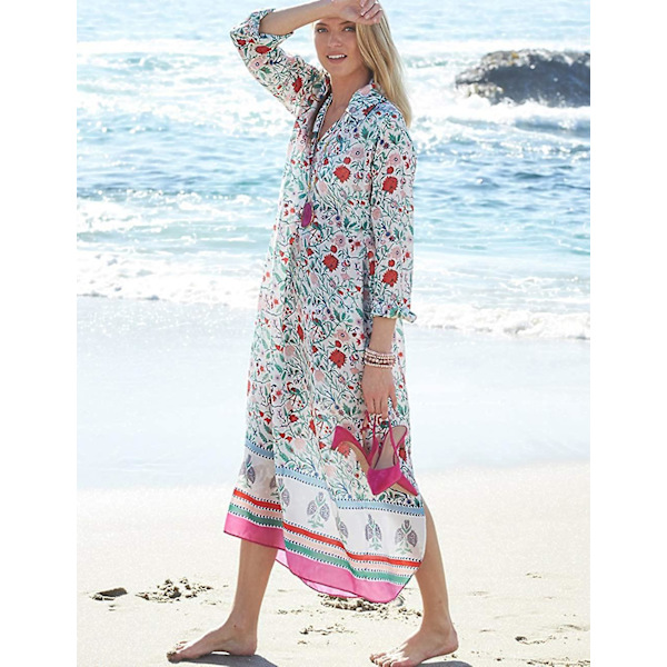 Dambadkläder Turkiska Kaftans Baddräkt Cover Up Kaftan Beach Long Dress