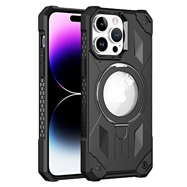 För Iphone 14 Pro Max Kickstand Phone case Stötsäkert Magnetisk Case Anti-fingeravtryck Pc+tpu Cover Black