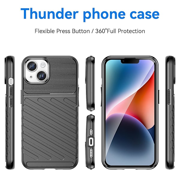 Thunderbolt TPU- case för iPhone 15 Plus Black