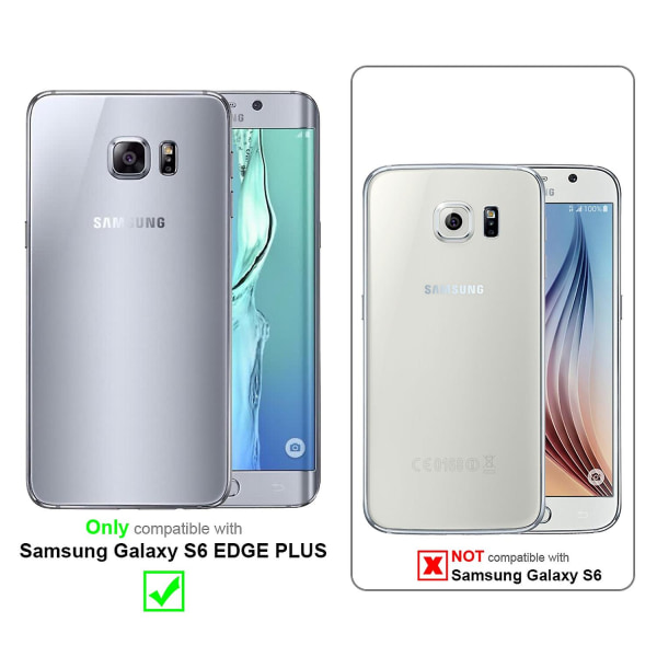 Samsung Galaxy S6 EDGE PLUS Cover Case Case - med stativfunktion och kortplats NIGHT BLACK Galaxy S6 EDGE PLUS