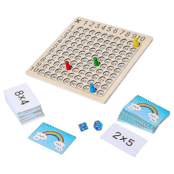 Multiplikation Brädspel Matematisk räknebordsspel med tärningar och blixtkort Leksakspresenter för tidig utbildning (1 set) null none