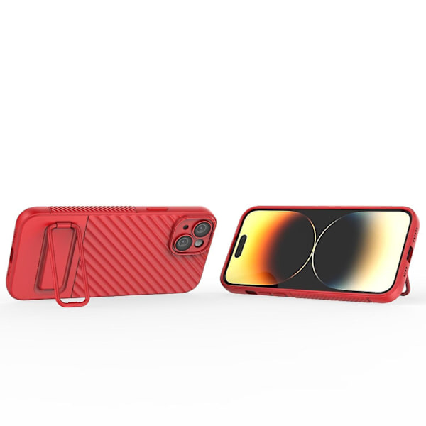 Wavy Texture TPU- case för iPhone 15 Plus Red