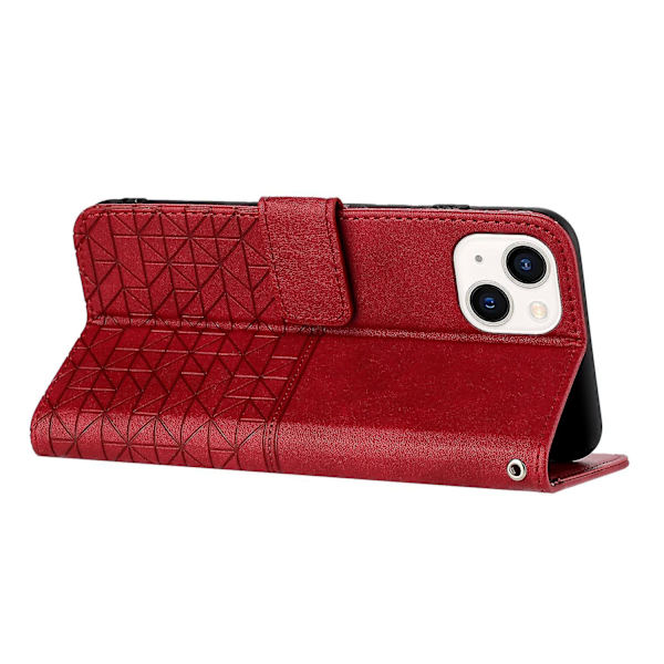 Rhombic Texture Case för iPhone 15 Plus Red