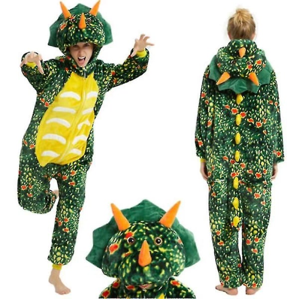Unisex vuxen Kigurumi djurkaraktärskostym Bodysuit Pyjamas Fancy 1onesie1 Dragon-Green L