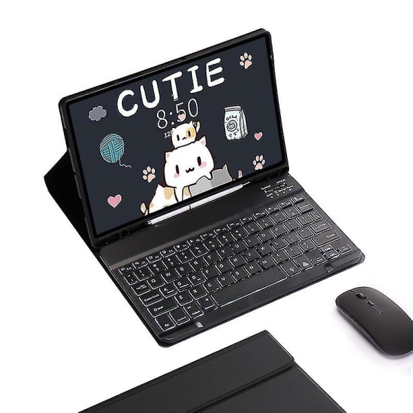 Case med bakgrundsbelyst tangentbord med mus för Samsung Galaxy Tab S8 11 tum 2022 (modell Sm-x700/sm-x706) Dark Green