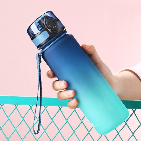 Ny sport Liten Fresh Gradient Water Cup, för fitness, gym och utomhussporter, för kvinnor och män Skolkontor Gym utomhus sea blue green 1L