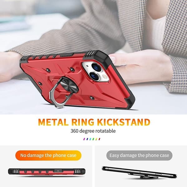 För iPhone 15 Ring Hållare Phone case Red