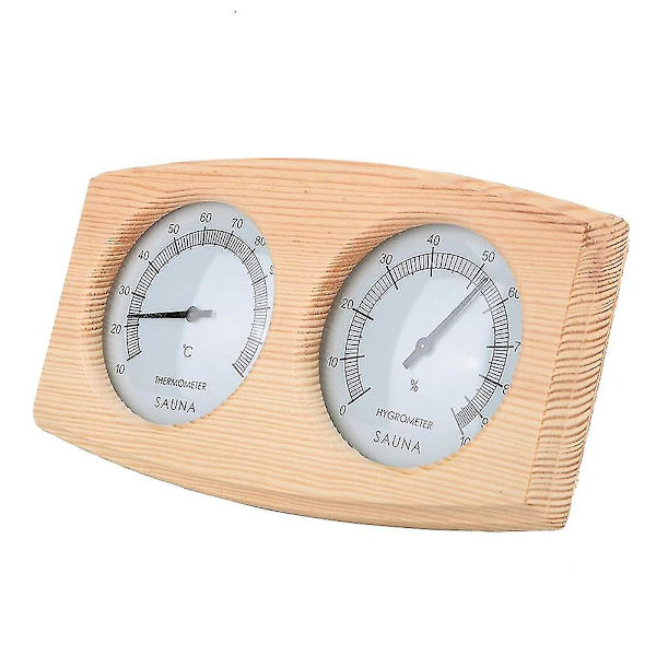 2 i 1 basturum Trätermometer Hygrometer Ångtemperatur fuktighetsmätare null none
