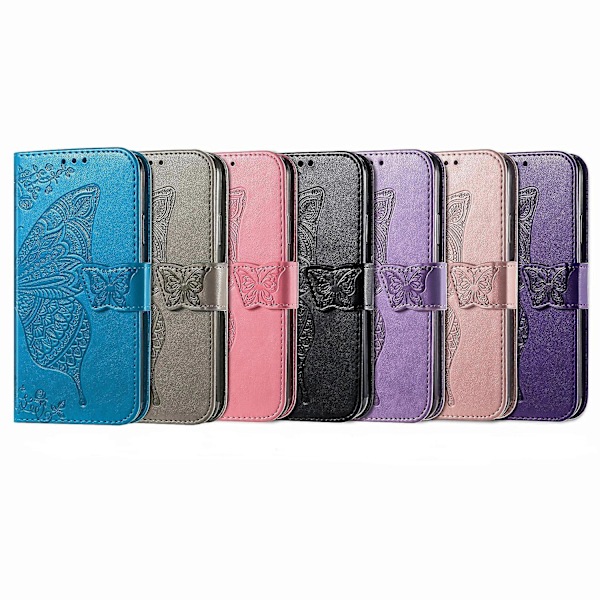 Fjärilspräglat case för iPhone 15 Plus Blue none