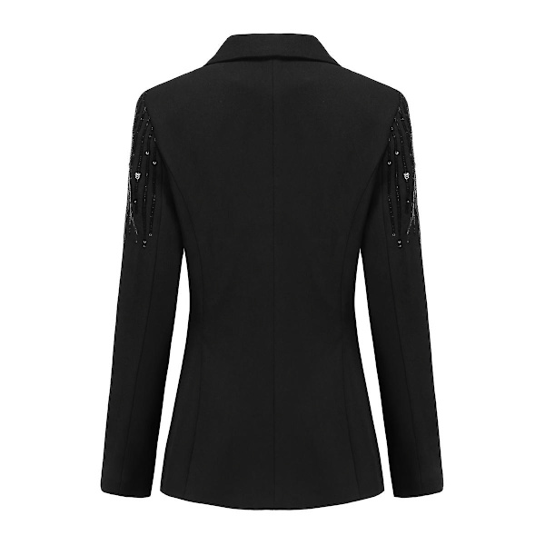 Yynuda Dammodesjal med glänsande paljetter Slim Fit Casual Kostymjacka med en knapp Black L