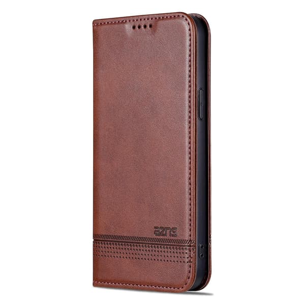 AZNS Calf PU case för iPhone 15 Dark brown