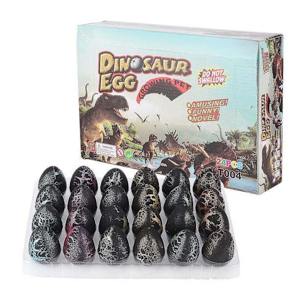 24 st Växande dinosaurieleksak påskdinosaurieägg växer i vatten Barnnyhetsleksak MultiColor