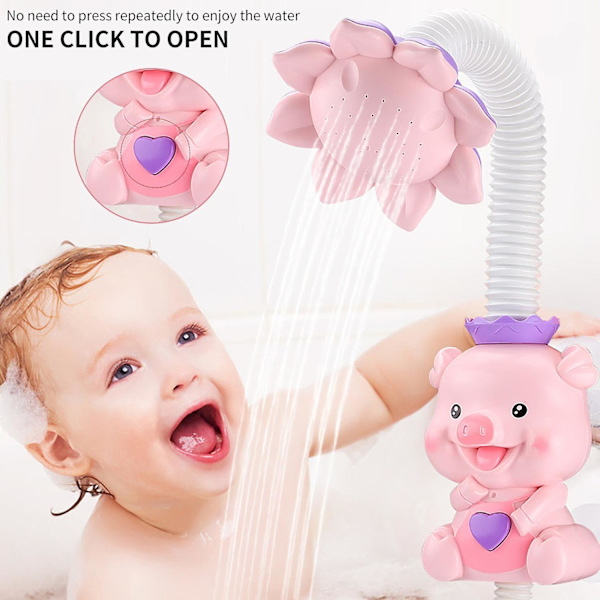 Elektrisk söt gris vattenspray badleksaker för barn baby badrum badkar kran vatten spel|bad leksak null none