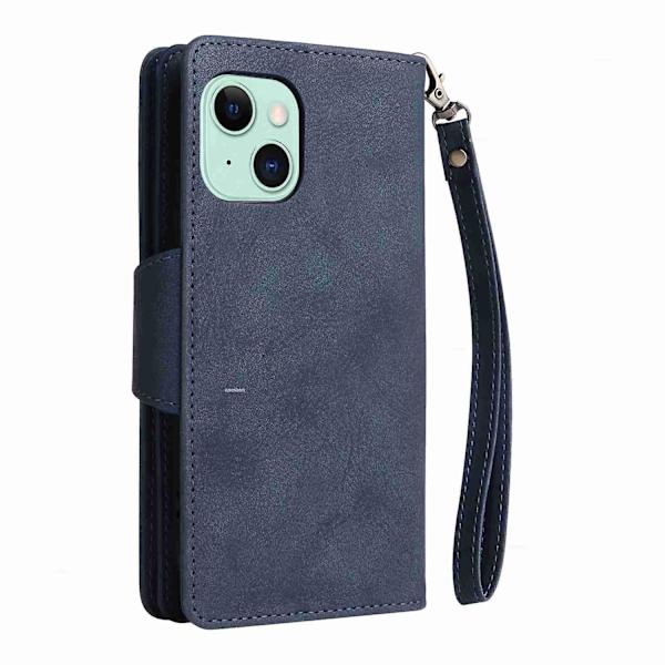 Phone case i läder för iPhone 15 Blue