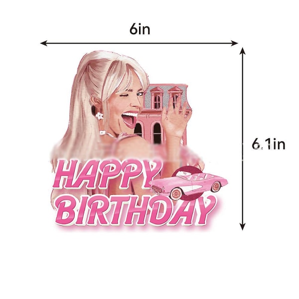 Barbie Film Tema Party Rosa Dekoration Tillbehör Banner Ballonger Kit Cake Cupcake Toppers Set null none