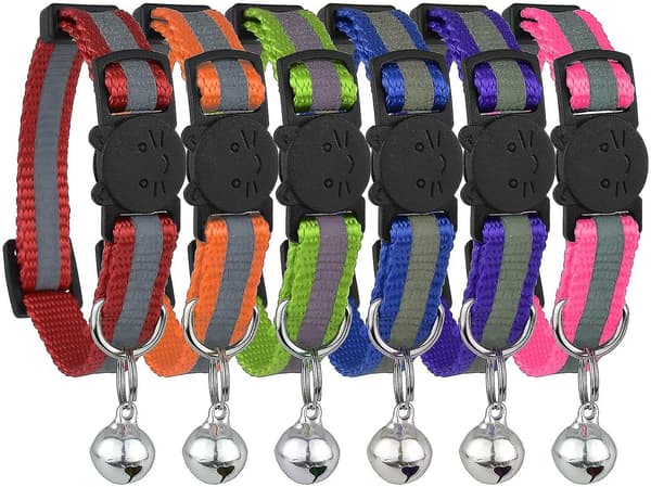 Reflekterande katthalsband Bell Säker nylon Pet Collar Breakaway null none
