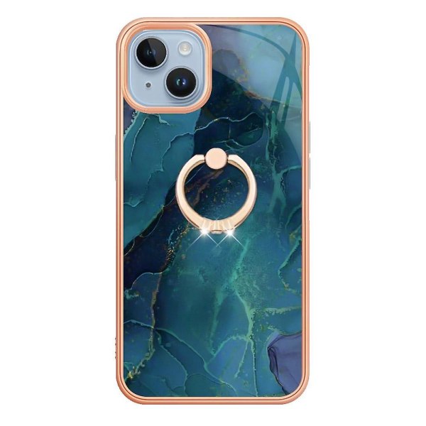Marble IMD TPU- case för iPhone 15 Plus Green
