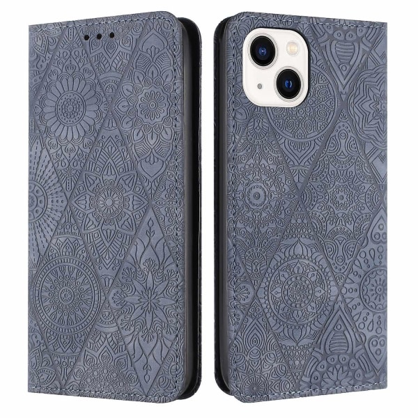Etniskt präglat case för iPhone 15 Plus Grey