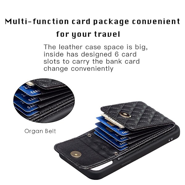 Bf22-stil case för Iphone 12 Pro Max Pu Läderbelagd Tpu Kickstand Cover Black