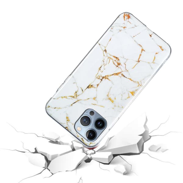 Marble TPU phone case för iPhone 15 Pro White