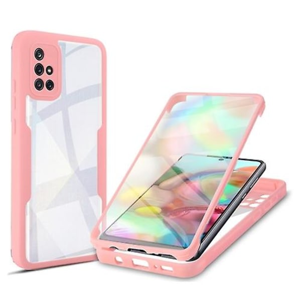 För Samsung Galaxy A71 4g Akryl + Tpu 360 grader Full täckning Stötsäkert phone case Pink