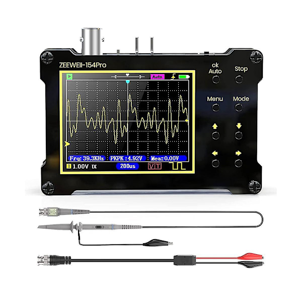 Digitalt oscilloskop, 14 typmätning, 40msa/s samplingsfrekvens, 18mhz bandbredd, 2,4 tums LCD-skärm Black none