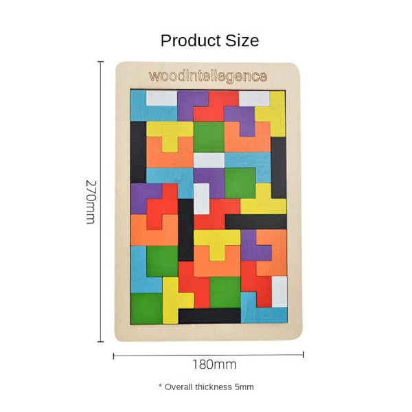 Tetris block baby pusselleksak Klassisk tun Tetris (5mm tjock)