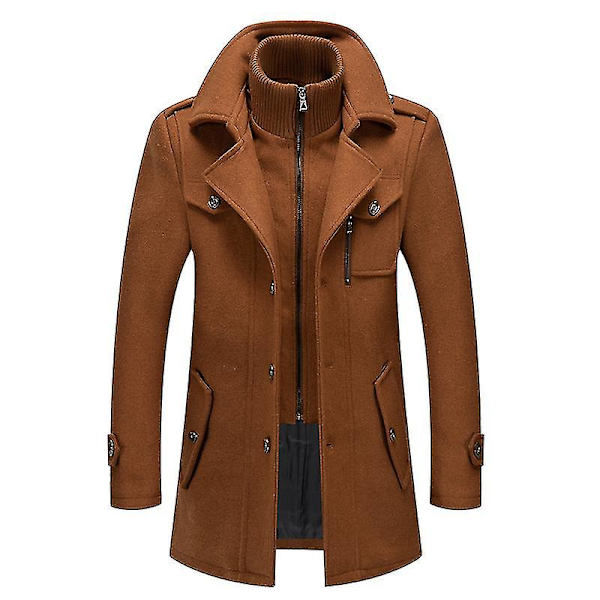 Ullrock med dubbel krage för män Camel 4XL
