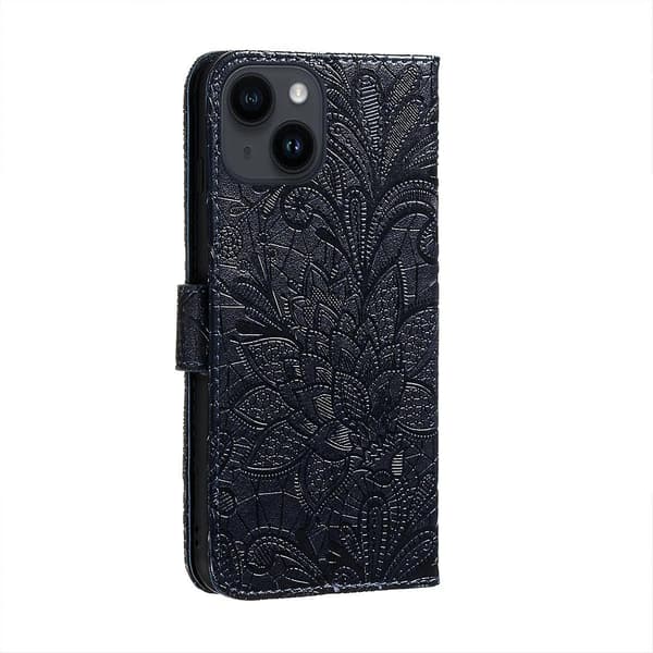 Lace Flower Phone case för iPhone 15 Dark blue