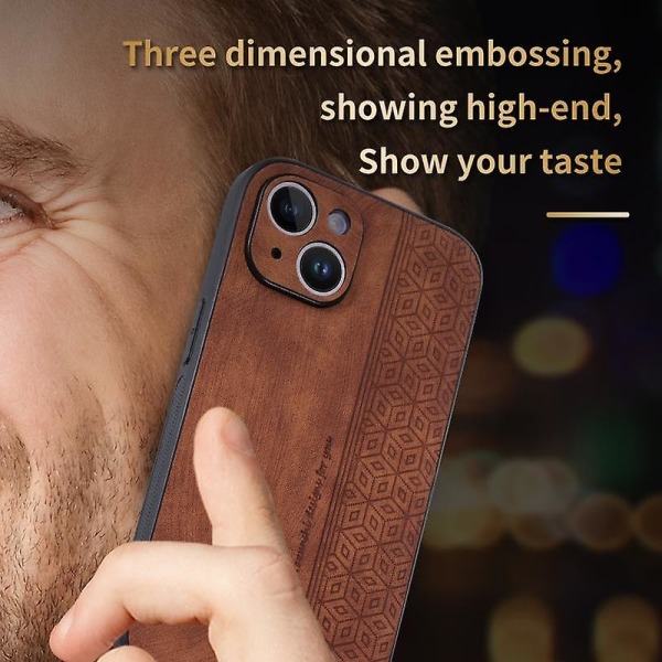 AZNS 3D-präglat phone case för iPhone 15 Brown