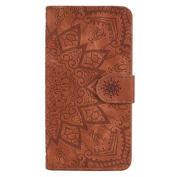 Case för Samsung Galaxy S20 FE Premium PU Läder Flip Cover Mandala Brown