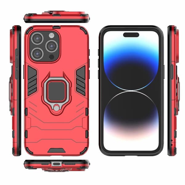 Stötsäker PC + TPU för iPhone 15 Pro Max Red
