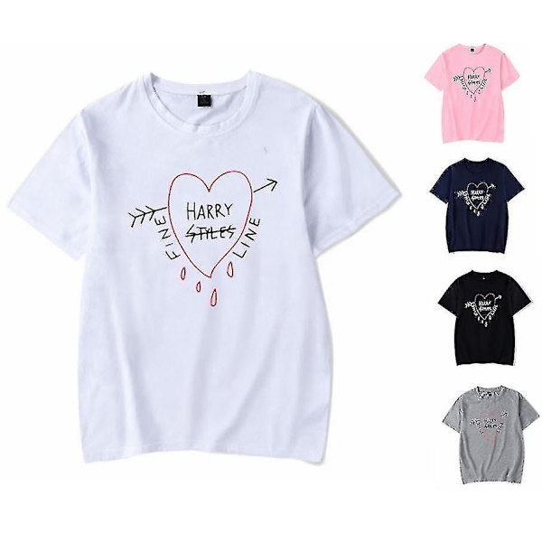 Harry Styles Fine Line Printed T-shirt Damer Herr Casual Kortärmade Tshirts White XL