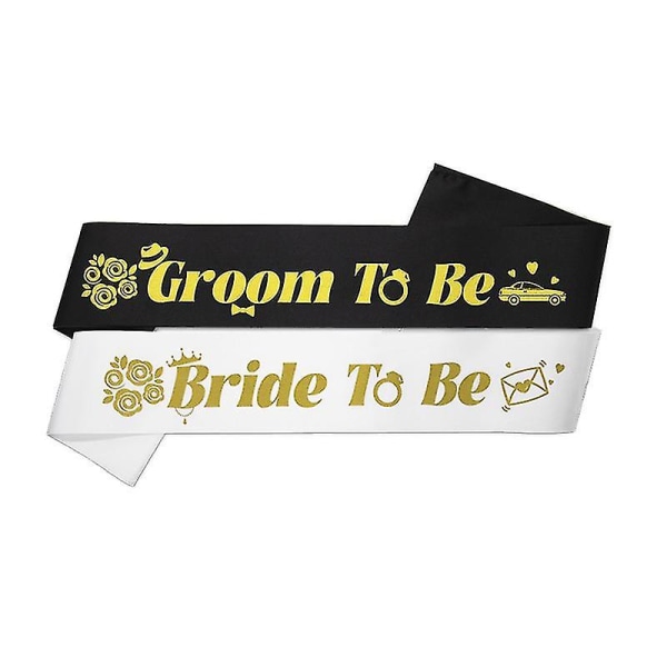 Nytt paket med 2 st Bride To Be Och Brudgum Att Be Sash Bröllopsförlovning