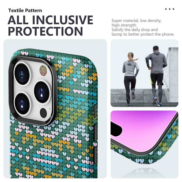 Textile Texture Matt Case för iPhone 15 Green