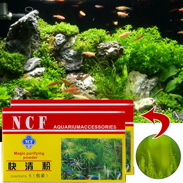 Aquarium Water Clarifier 5st Effektivt vattenrenande pulver för akvarium 5PCS