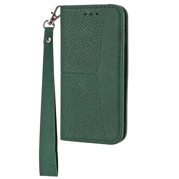 Sömnad Vävt Case För iPhone 15 Plus Green