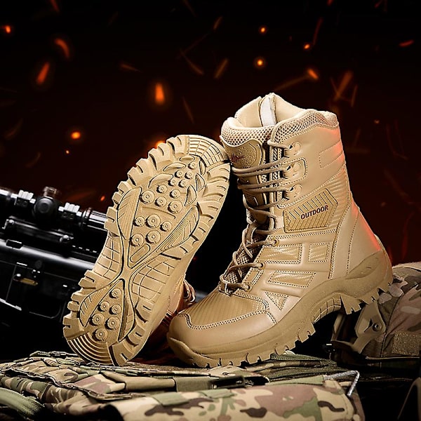 Herr Military Boot Combat Herr Boots Tacticalhane Shoes Work Safety Shoes Yj203 Beige 40