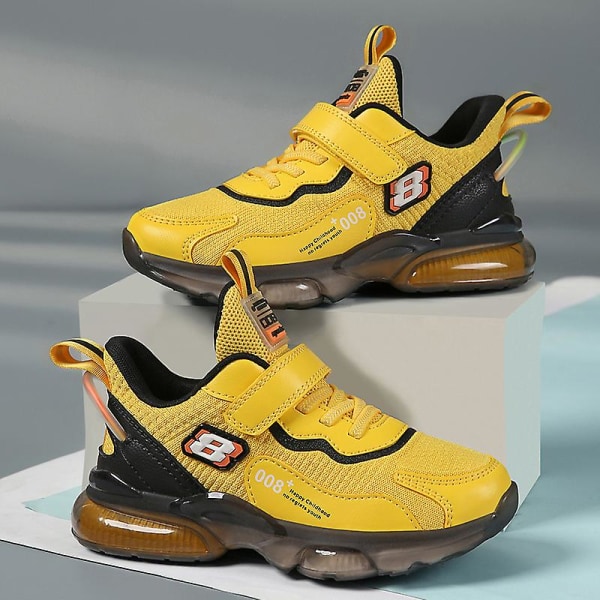 Sneakers för barn Andas löparskor Mode Sportskor för pojkar 2D1688 Yellow 35