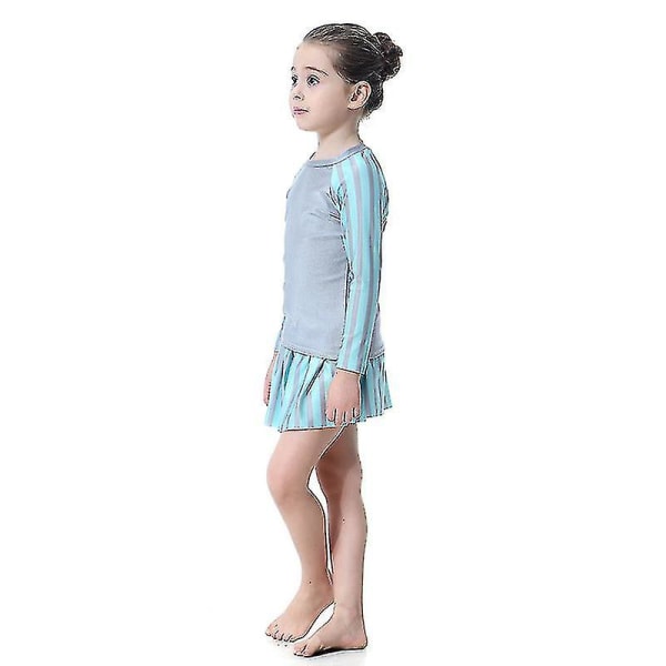 Barn Flickor Badkläder Klänning Mu Islamiska Beachwear Burkini Baddräkt Set Grey 11-12 Years