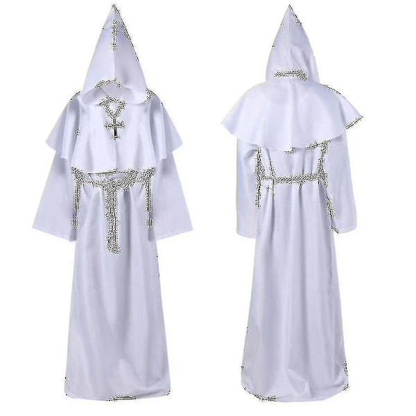 Shinigami Robe Cosplay Cosplay Huva Kåpa #vit S