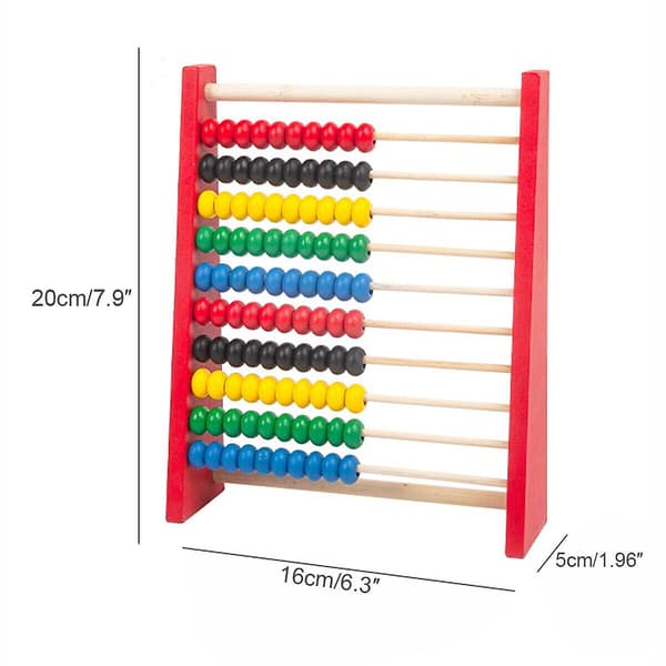 Trä Abacus barn Math Educational Learning Kid Toy Calculat Bead Counting Red